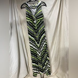 Apt 9 green, white & blck striped maxi dress/ long summer dress